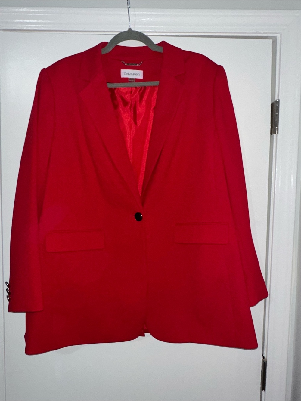 NWOT Calvin Klein Bright Red Single-Button Women's Blazer